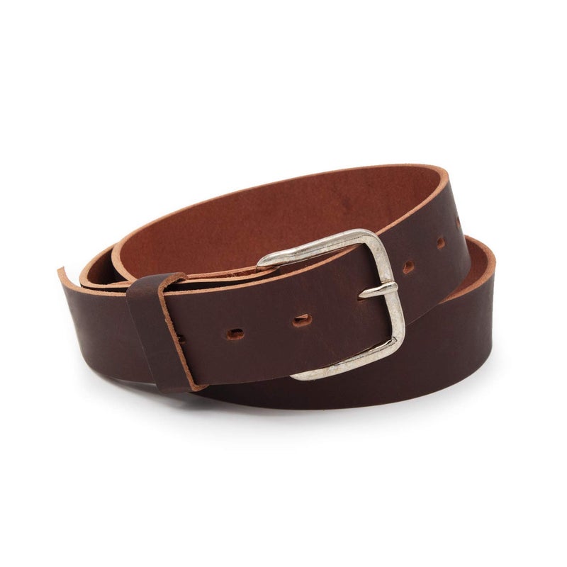 Main Street Forge Journeyman Leather Belt | Made in USA | Brown w/Silver Buckle | Size 36 - Image 1